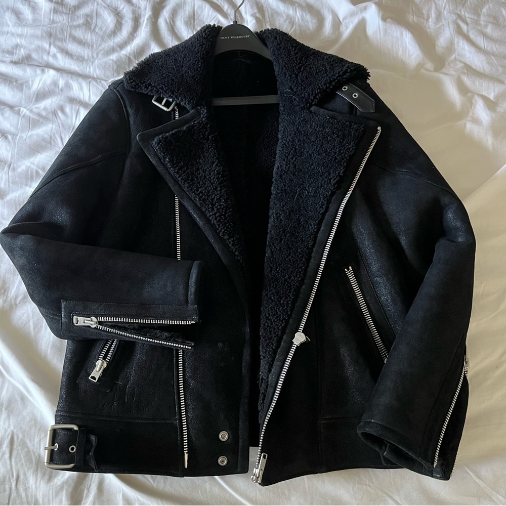 Rare All Saints Sherpa Leather Jacket